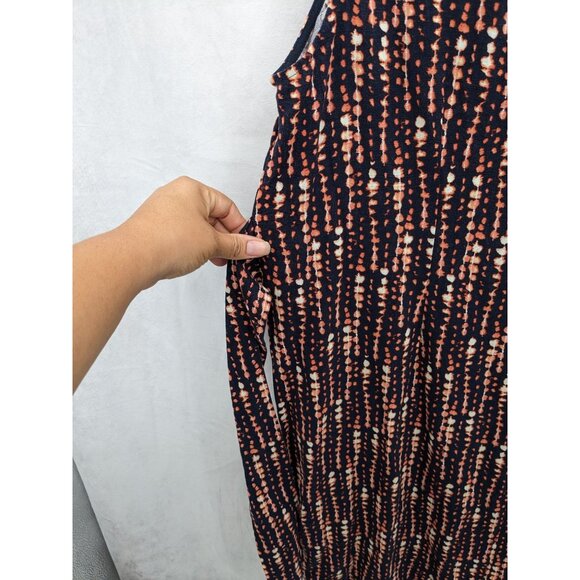 Halston Dot Striped Blossom Belted Dress Women Size XL Office Capsule Timeless - Picture 5 of 12